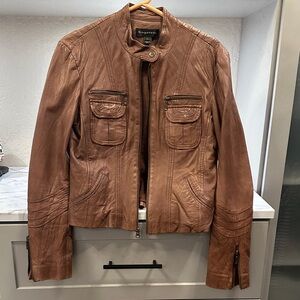 Bagatelle Tan Faux Leather Jacket